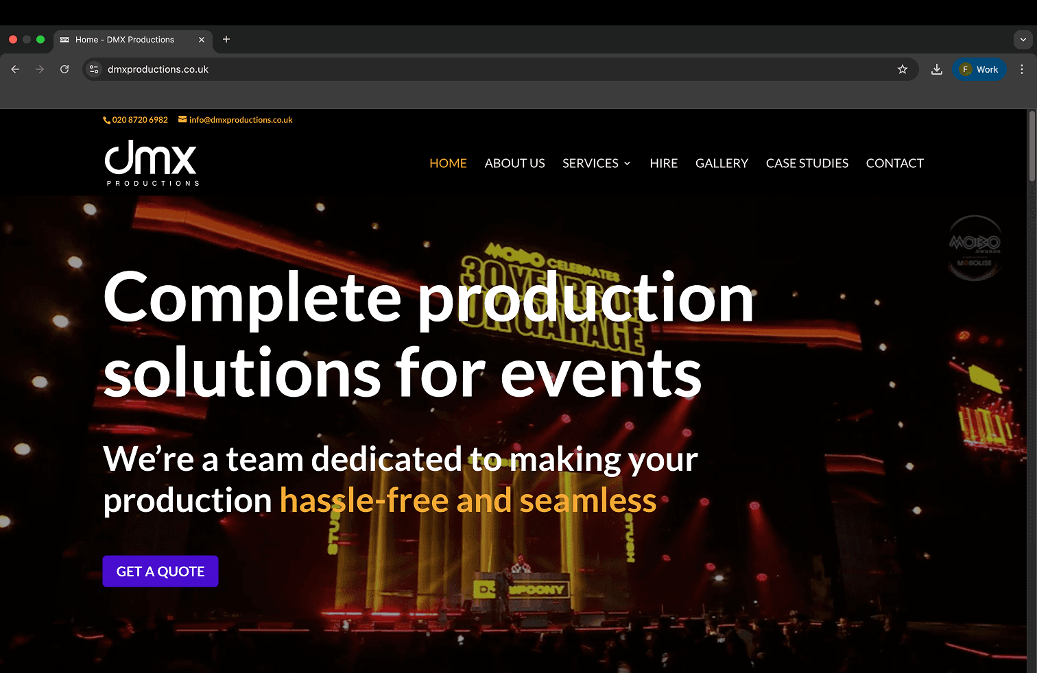 DMX Productions website